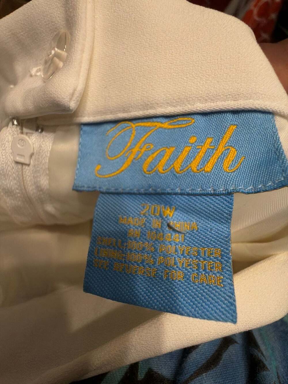 Faith Women's Off-White Blazer Jacket with Pearl Beading Detail, Size 20W